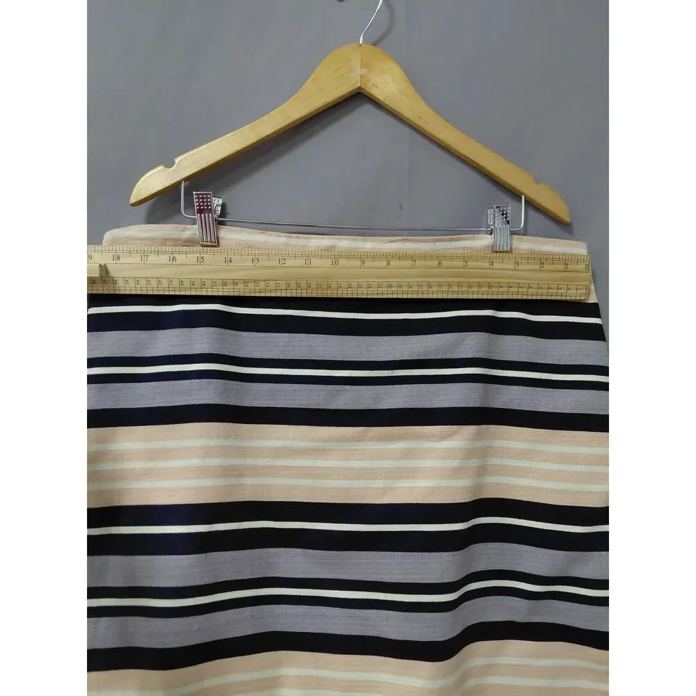 Ann Taylor Cotton Blend Multicolor Pencil Knee Length Skirt Women Size 16